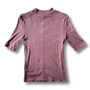 A New Day mauve, quarter-sleeve, high-neck top (XS)
